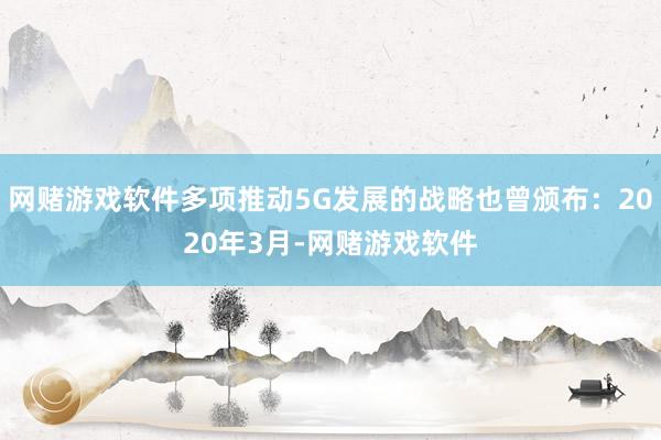 网赌游戏软件多项推动5G发展的战略也曾颁布：2020年3月-网赌游戏软件