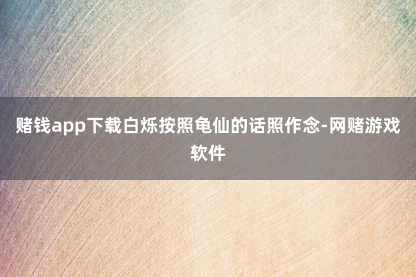 赌钱app下载白烁按照龟仙的话照作念-网赌游戏软件