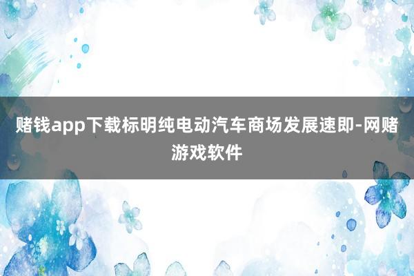 赌钱app下载标明纯电动汽车商场发展速即-网赌游戏软件